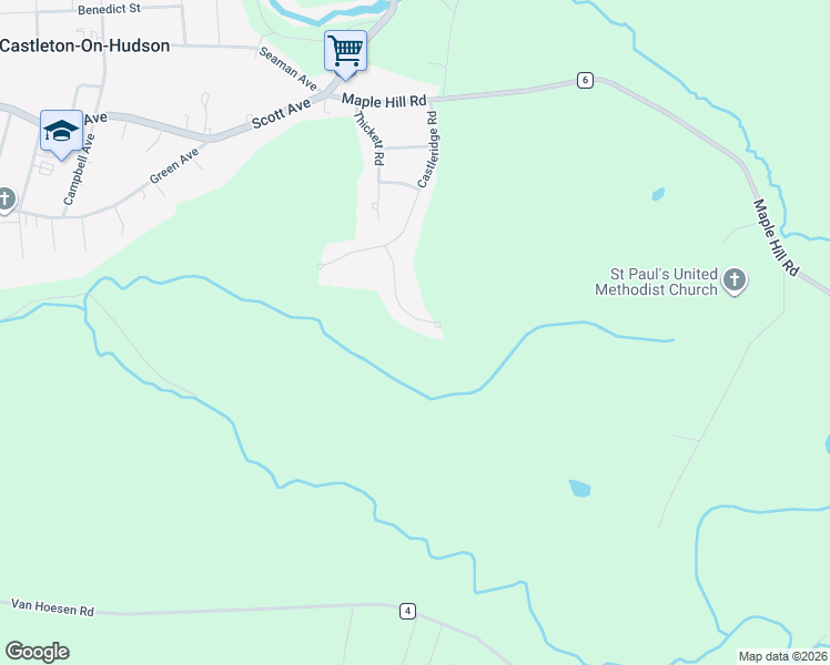 map of restaurants, bars, coffee shops, grocery stores, and more near 929 Ridgeview Circle in Castleton-on-Hudson