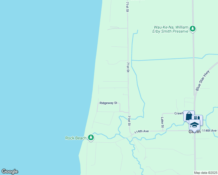 map of restaurants, bars, coffee shops, grocery stores, and more near Evergreen Lane in Allegan County