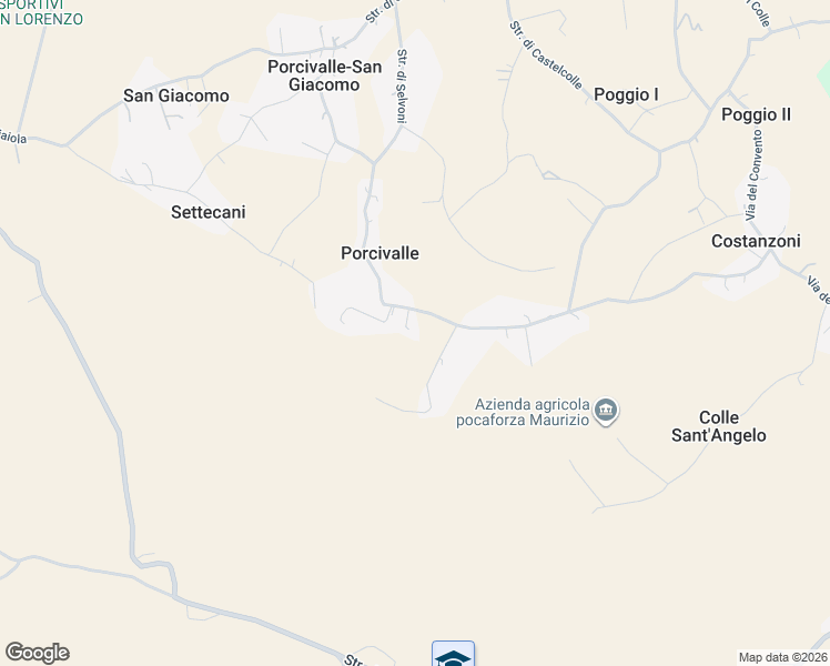 map of restaurants, bars, coffee shops, grocery stores, and more near 68 Strada di Porcivalle in Provincia di Terni