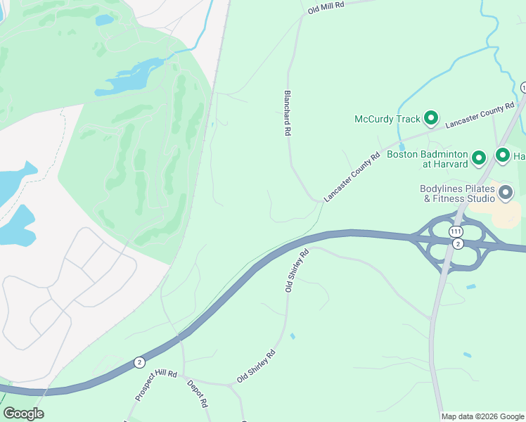 map of restaurants, bars, coffee shops, grocery stores, and more near 1 Blanchard Road in Harvard
