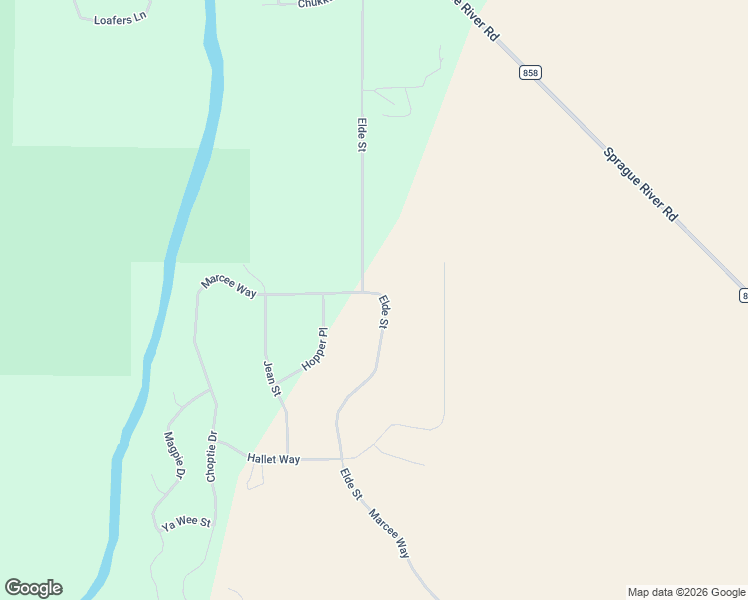 map of restaurants, bars, coffee shops, grocery stores, and more near 15768 Marcee Way in Chiloquin