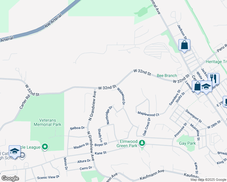 map of restaurants, bars, coffee shops, grocery stores, and more near 1110 West 32nd Street in Dubuque