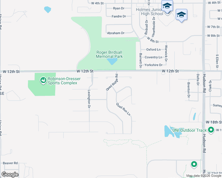 map of restaurants, bars, coffee shops, grocery stores, and more near 2812 Covey Court in Cedar Falls