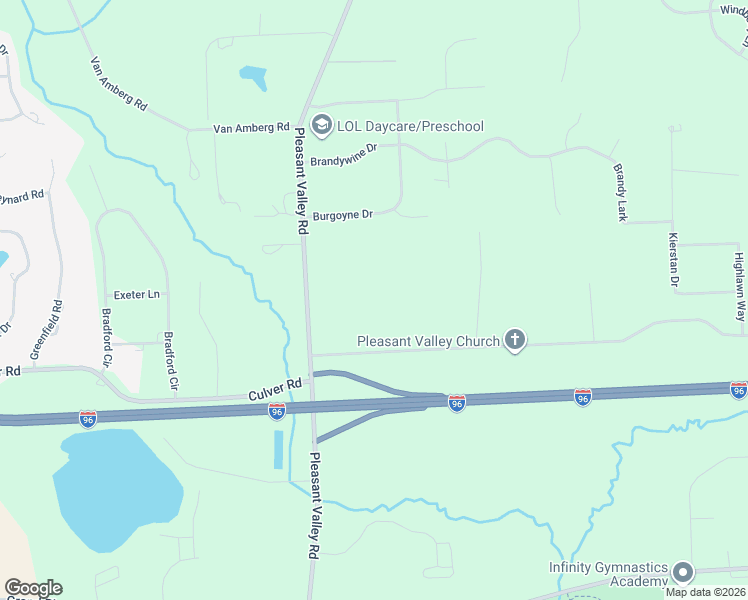 map of restaurants, bars, coffee shops, grocery stores, and more near 11705 Larkins Road in Brighton