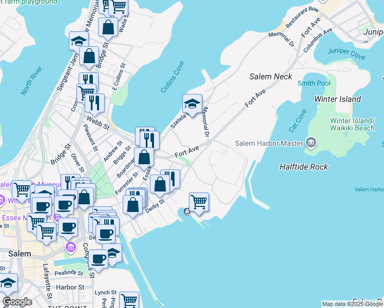 map of restaurants, bars, coffee shops, grocery stores, and more near 2 Lee Fort Terrace in Salem