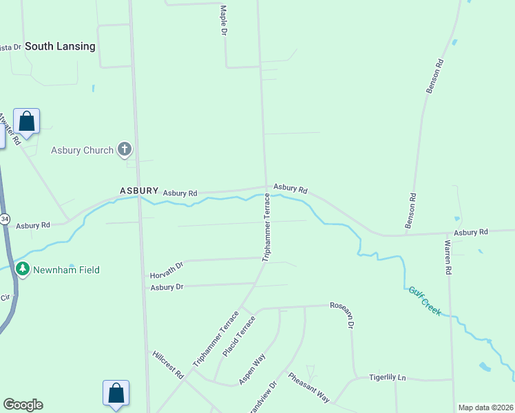 map of restaurants, bars, coffee shops, grocery stores, and more near 163 Asbury Rd in Tompkins