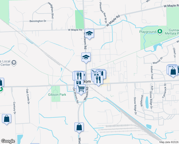 map of restaurants, bars, coffee shops, grocery stores, and more near 3250 Johanna Ware West in Wixom