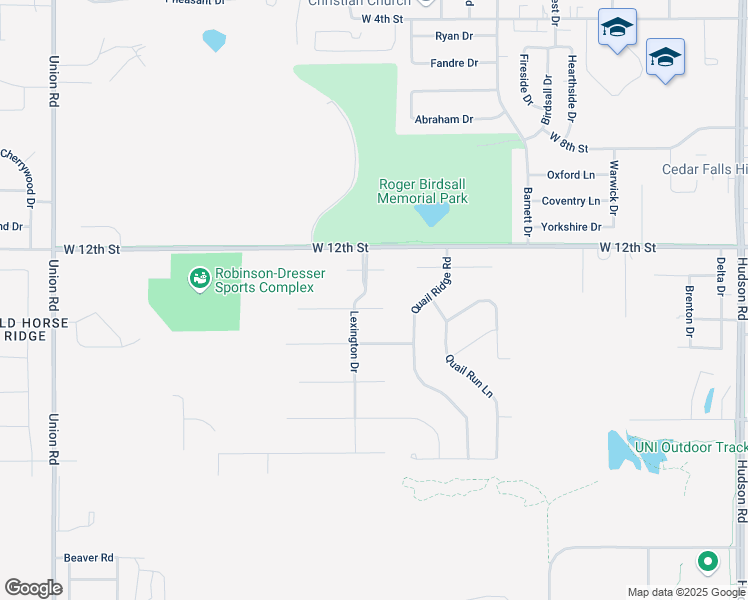 map of restaurants, bars, coffee shops, grocery stores, and more near 2922 Concord Cir in Cedar Falls