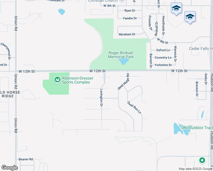 map of restaurants, bars, coffee shops, grocery stores, and more near 2922 Concord Cir in Cedar Falls