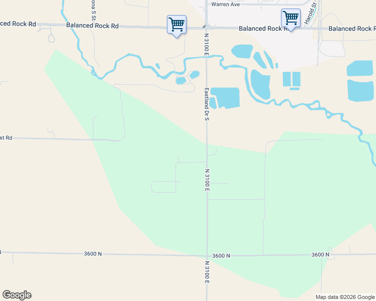 map of restaurants, bars, coffee shops, grocery stores, and more near 3092 Camille Lane in Twin Falls