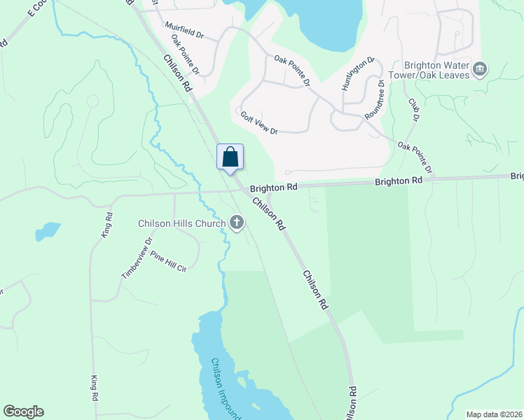 map of restaurants, bars, coffee shops, grocery stores, and more near 5033 Chilson Road in Brighton