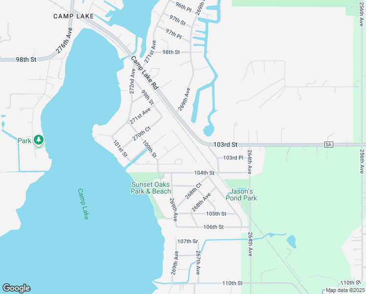 map of restaurants, bars, coffee shops, grocery stores, and more near 9905 269th Court in Trevor