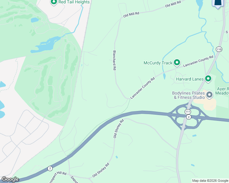 map of restaurants, bars, coffee shops, grocery stores, and more near 9 Blanchard Road in Harvard