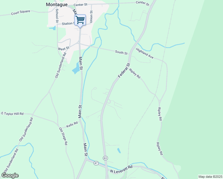 map of restaurants, bars, coffee shops, grocery stores, and more near 477 Federal St in Montague