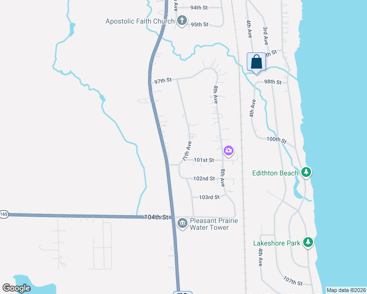 map of restaurants, bars, coffee shops, grocery stores, and more near 10020 11th Avenue in Pleasant Prairie