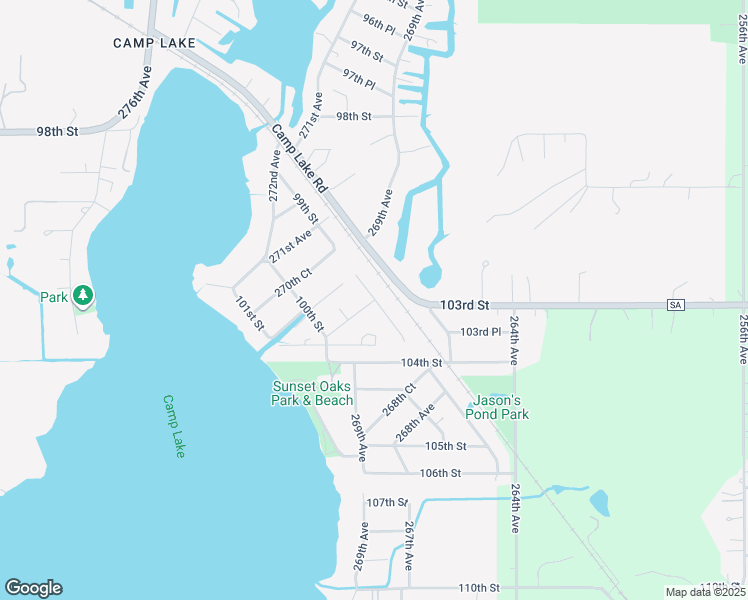 map of restaurants, bars, coffee shops, grocery stores, and more near 9905 269th Court in Trevor