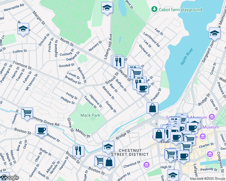 map of restaurants, bars, coffee shops, grocery stores, and more near in Salem