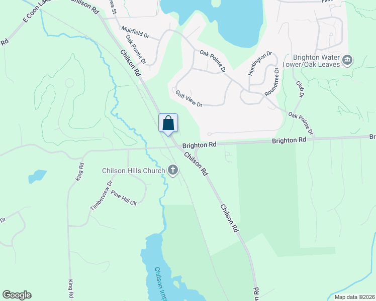 map of restaurants, bars, coffee shops, grocery stores, and more near 5033 Chilson Road in Brighton