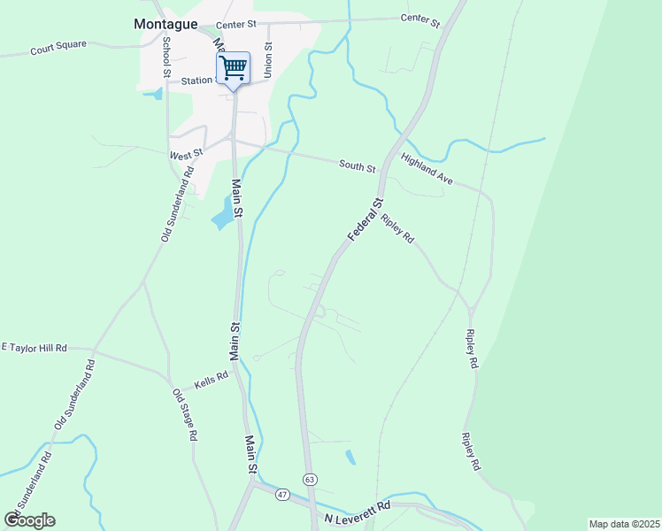 map of restaurants, bars, coffee shops, grocery stores, and more near 477 Federal Street in Montague