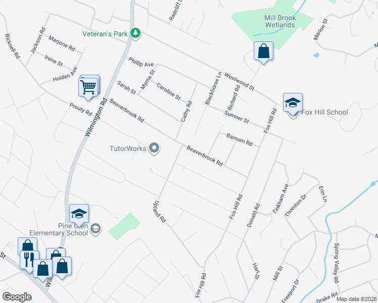 map of restaurants, bars, coffee shops, grocery stores, and more near 27 Blackhorse Lane in Burlington