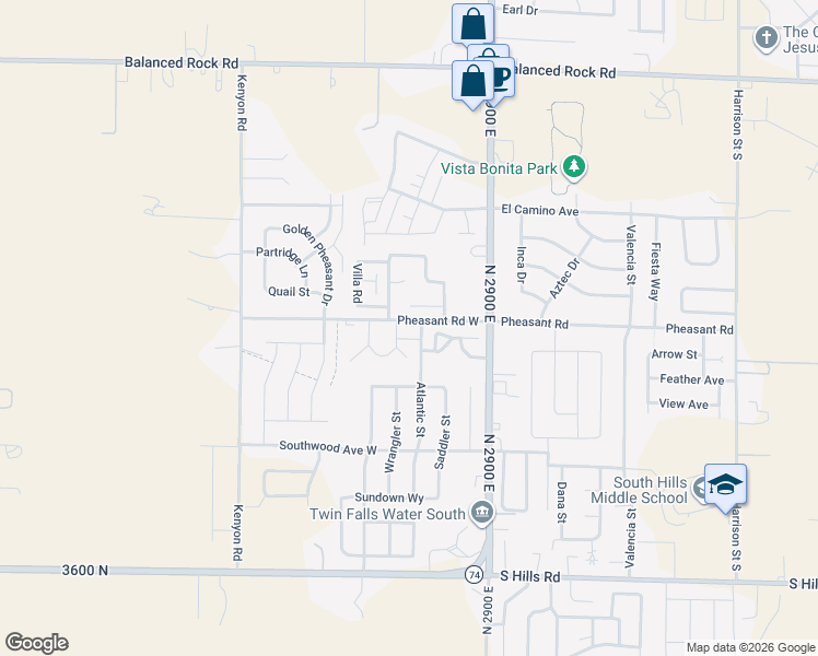 map of restaurants, bars, coffee shops, grocery stores, and more near 198 Twin Circle in Twin Falls