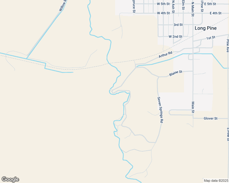 map of restaurants, bars, coffee shops, grocery stores, and more near 10596 Hidden Paradise Road in Long Pine