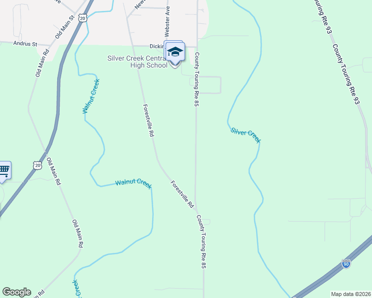 map of restaurants, bars, coffee shops, grocery stores, and more near 12121 Bennett State Road in Silver Creek