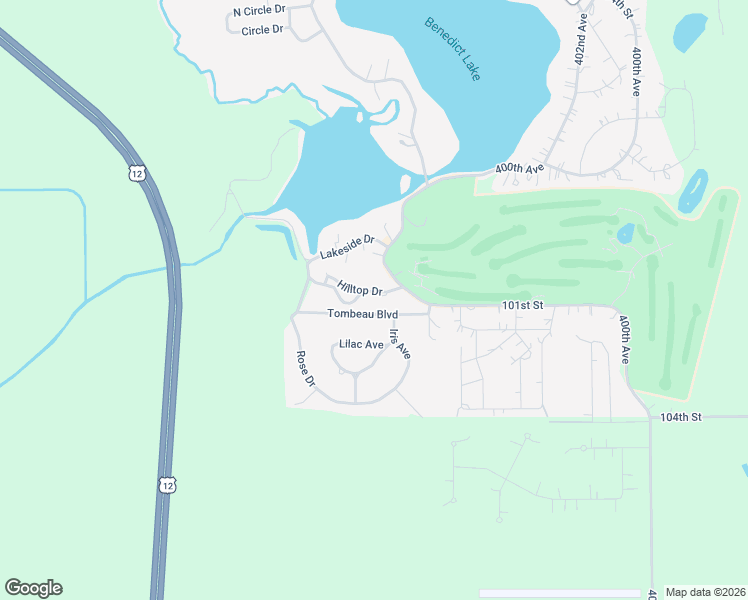 map of restaurants, bars, coffee shops, grocery stores, and more near W131 Hilltop Road in Genoa City