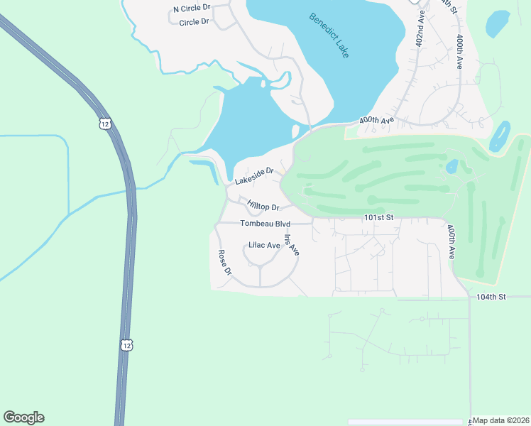 map of restaurants, bars, coffee shops, grocery stores, and more near W170 Hilltop Road in Genoa City