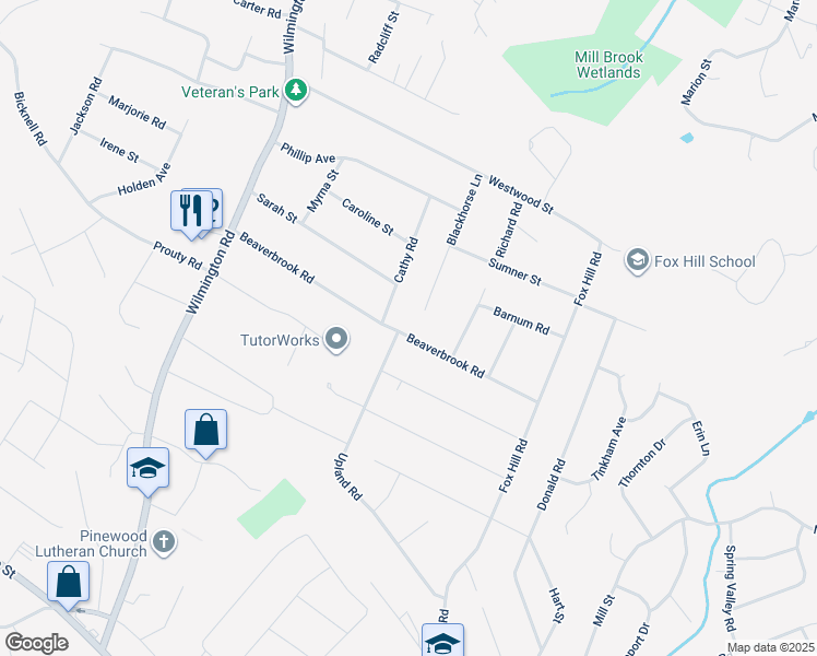 map of restaurants, bars, coffee shops, grocery stores, and more near 27 Blackhorse Lane in Burlington