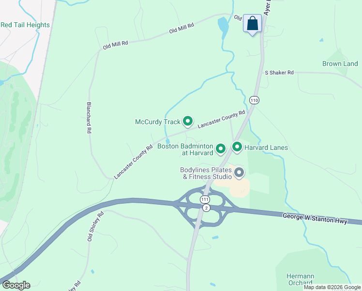 map of restaurants, bars, coffee shops, grocery stores, and more near 43-57 Lancaster County Road in Harvard