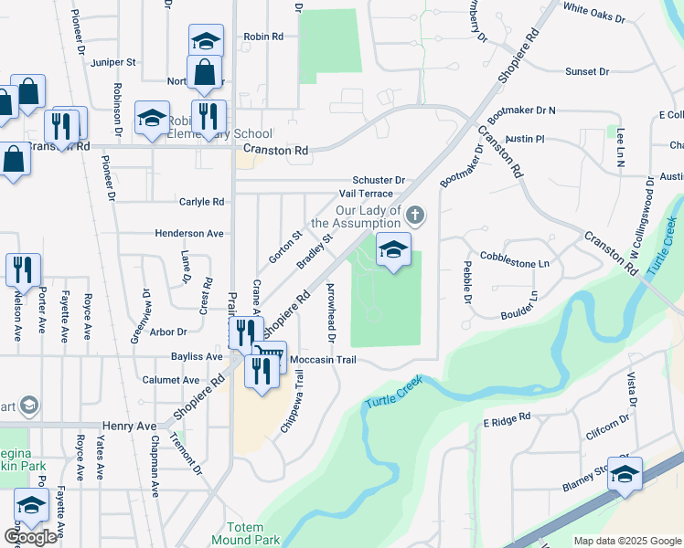 map of restaurants, bars, coffee shops, grocery stores, and more near in Beloit