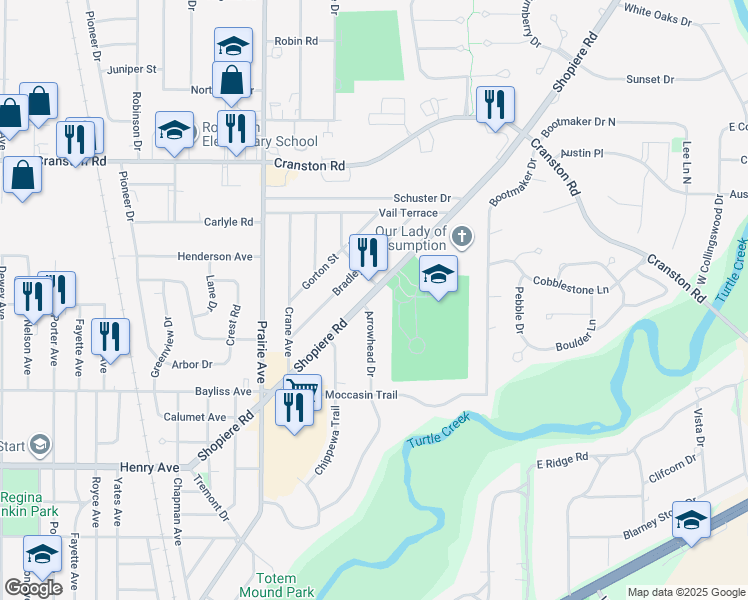 map of restaurants, bars, coffee shops, grocery stores, and more near in Beloit