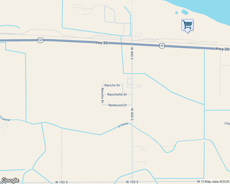 map of restaurants, bars, coffee shops, grocery stores, and more near 314 Ranchette Drive in Burley