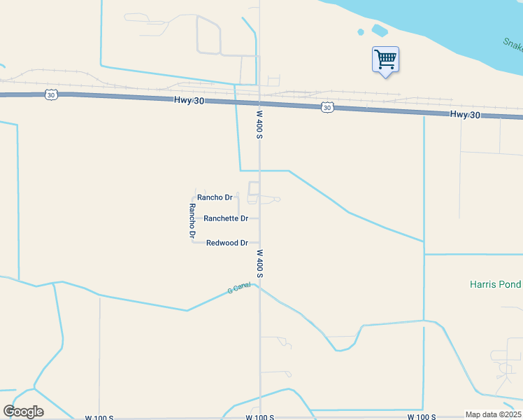 map of restaurants, bars, coffee shops, grocery stores, and more near 33 South 300 West in Burley