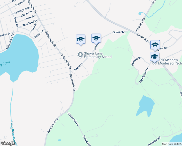 map of restaurants, bars, coffee shops, grocery stores, and more near 25 Manchester Drive in Littleton