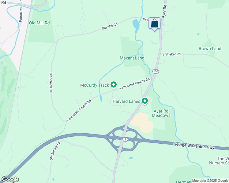 map of restaurants, bars, coffee shops, grocery stores, and more near 34 Lancaster County Road in Harvard