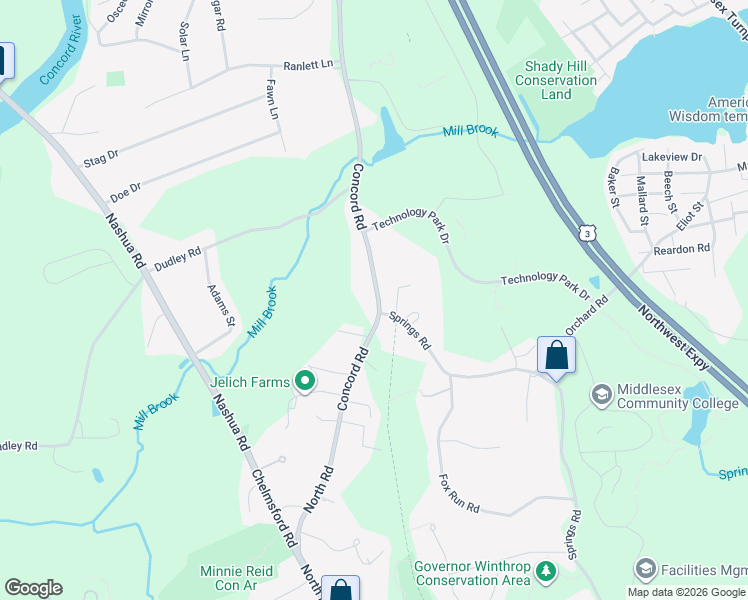 map of restaurants, bars, coffee shops, grocery stores, and more near 365 Concord Road in Billerica