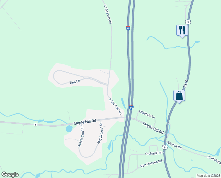 map of restaurants, bars, coffee shops, grocery stores, and more near 1668 South Old Post Road in Castleton-on-Hudson