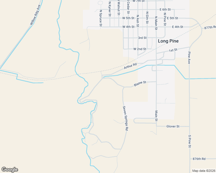 map of restaurants, bars, coffee shops, grocery stores, and more near 10950 Hidden Paradise Road in Long Pine