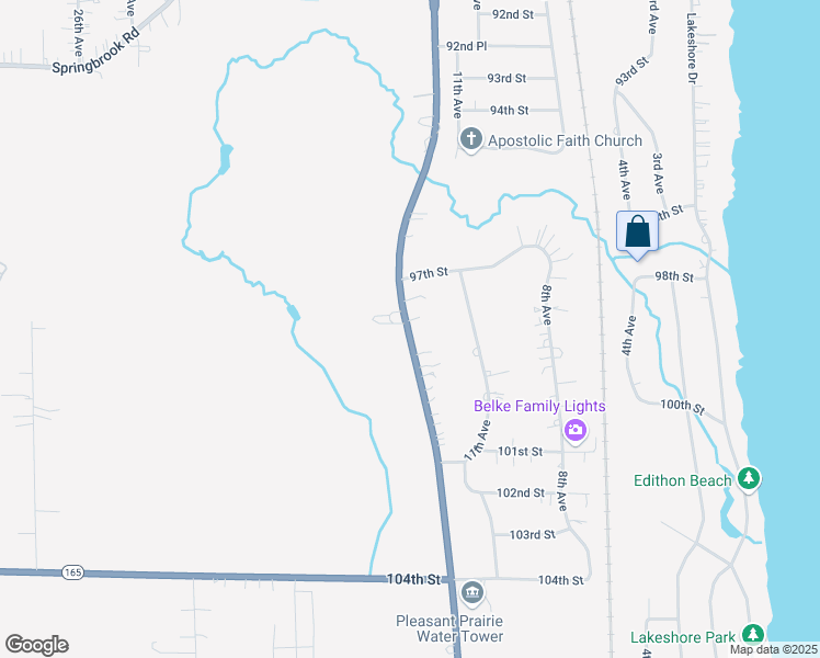 map of restaurants, bars, coffee shops, grocery stores, and more near 9801 Sheridan Rd in Pleasant Prairie