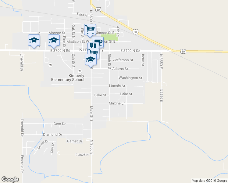 map of restaurants, bars, coffee shops, grocery stores, and more near 326 Lake Street in Kimberly