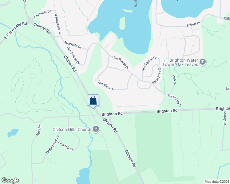 map of restaurants, bars, coffee shops, grocery stores, and more near 4566 Golf View Drive in Brighton