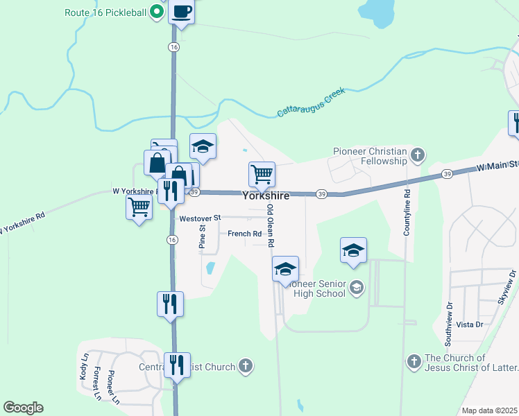 map of restaurants, bars, coffee shops, grocery stores, and more near in Yorkshire