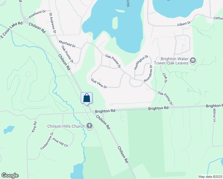 map of restaurants, bars, coffee shops, grocery stores, and more near 4566 Golf View Drive in Brighton