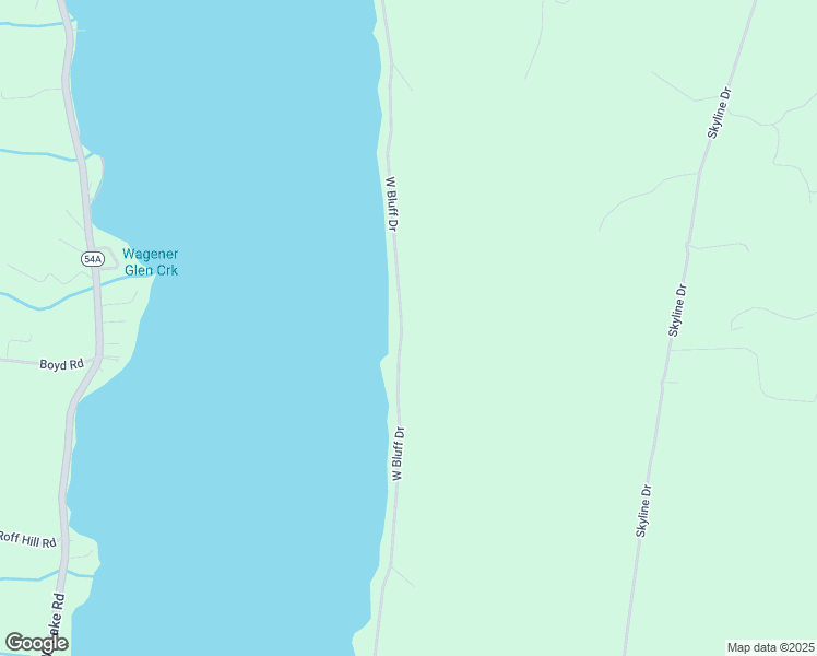 map of restaurants, bars, coffee shops, grocery stores, and more near 615 W Bluff Dr in Keuka Park