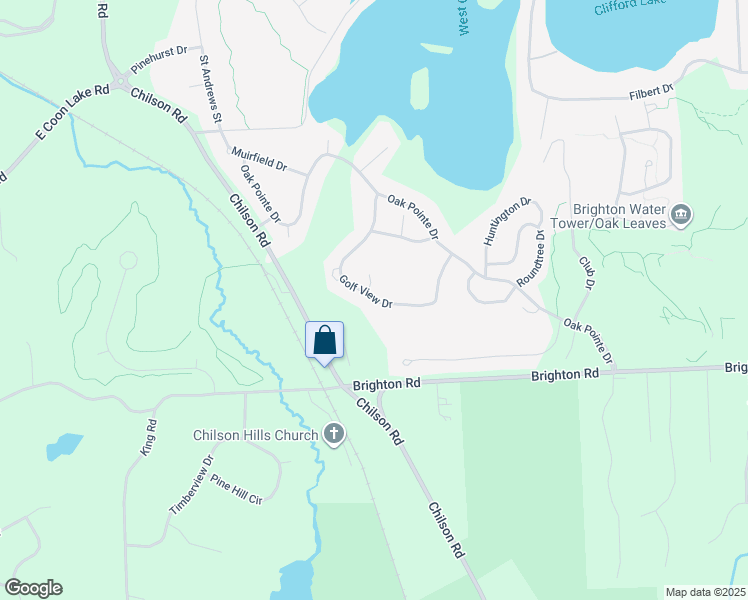 map of restaurants, bars, coffee shops, grocery stores, and more near 4566 Golf View Drive in Brighton