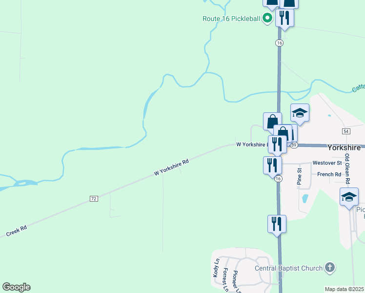map of restaurants, bars, coffee shops, grocery stores, and more near 3378 West Yorkshire Road in Chaffee