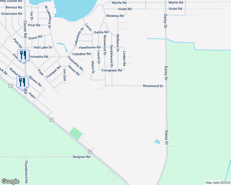 map of restaurants, bars, coffee shops, grocery stores, and more near W1043 Rosewood Drive in Genoa City