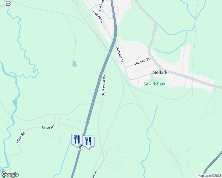 map of restaurants, bars, coffee shops, grocery stores, and more near 11 Rapa Drive in Selkirk